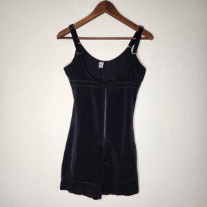 Yianna Womens Large Black Bodysuit Shapewear Tummy Control Zip